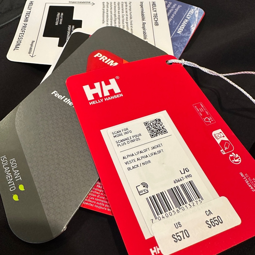 Helly Hansen Alpha Lifaloft Insulated Jacket | Black | Men’s L | New (with Tags) - Picture 11 of 11